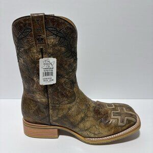 Tin Haul Men’s John 3:16 Bible Verse Sole Western Boots, Size 13 EE